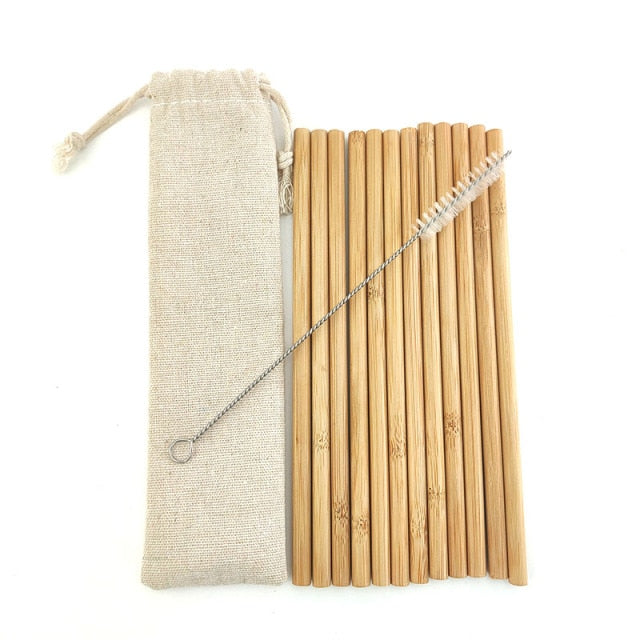 Natural Organic Bamboo Straw Set